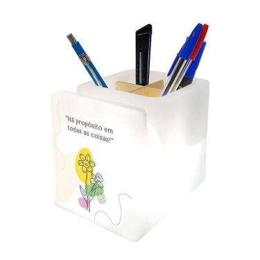 Imagem de Organizador De Mesa Iluminado Escritório Porta Lápis E Celulares
