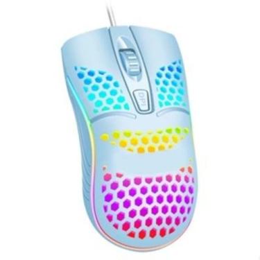Imagem de Mouse Óptico Com Fio Usb RGB Rosa Para Computador Notebook - keedi, Az