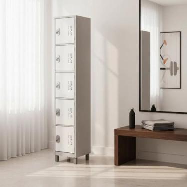 Imagem de Armário Industrial 5 Portas Pequenas em Aço COR:PRETO - W3, BRANCO
