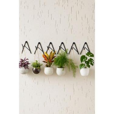 Imagem de Kit 5 Ganho De Parede Ferro Preto-xaxim Suporte Azinho- Suporte Para V