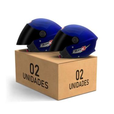 Imagem de Kit 2 Capacetes New Liberty 3 Aberto Viseira Fumê Pro Tork Masculino F