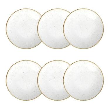 Imagem de Jogo 6 Pratos Rasos Rústico Marrom Porcelana 25cm Tramontina - Congrat