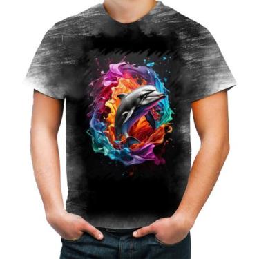 Imagem de Camiseta Desgaste Golfinho Inteligência Arte Pintura 3 - Kasubeck Stor