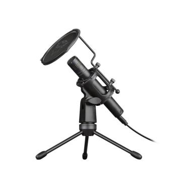Imagem de Microfone Gaming Trust GXT 241 Velica, Com Fio, Com Tripé, USB-C, 130 DB, Preto