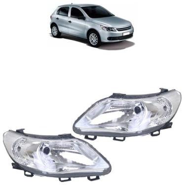 Imagem de Farol Dianteiro Gol Saveiro Voyage G5 2009 2010 2011 2012 Liso Acrílic