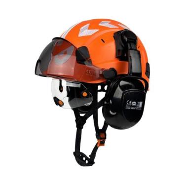 Imagem de Capacete De Segurança Ajustável Com Ventilação, Óculos Integrados, Pro