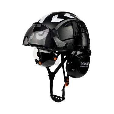 Imagem de Capacete De Segurança Ajustável Com Ventilação, Óculos Integrados, Pro