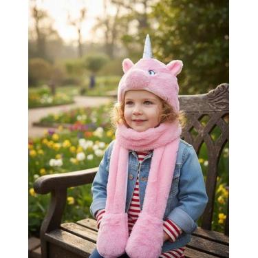 Imagem de Touca Gorro Infantil Pelúcia Com Cachecol E Apoio Para Mãos - Outros, 