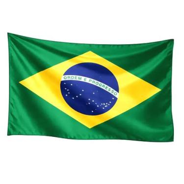 Imagem de KIT 3 Bandeiras Do Brasil Tecido Poliéster Tamanho 140x86cm Copa Do Mu