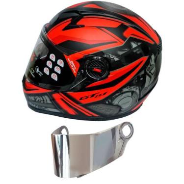 Imagem de Capacete Moto Fechado Fw3 Gtn R1 Vermelho Fosco + Viseira Cromada FW3,