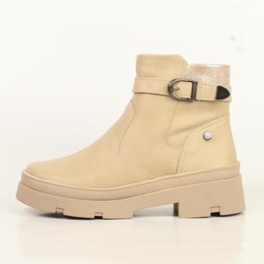 Imagem de Bota Pink Cats Tratorada Cano Curto Fivela Lateral, 36, Bege