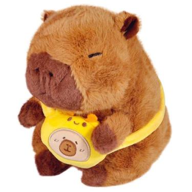 Imagem de Capivara Brinquedo De Pelúcia Com Bolsinha Colorida Antialérgica Para 