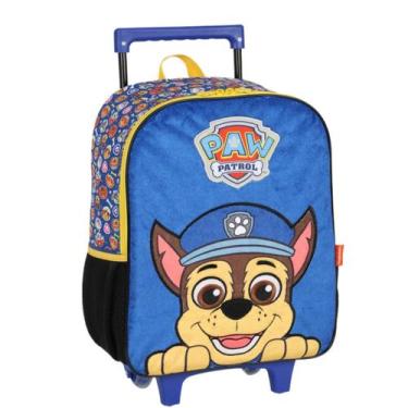 Imagem de Mochila Creche Patrulha Canina Chase Rodinhas Infantil Azul