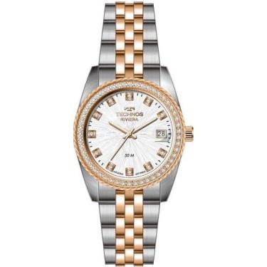 Imagem de Relógio Technos Riviera Bicolor Ouro Rosé prata 2117lft1k Feminino