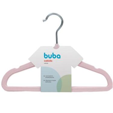 Imagem de Cabide De Veludo Anti Deslizante Infantil Bebê Buba 5 Peças, Rosa