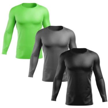 Imagem de Kit 3 Camisas UV Masculinas com Proteção UV 50+ Manga Longa - TR4, Ver