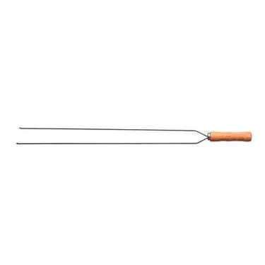 Imagem de Espeto Duplo Para Churrasco Tramontina de Aço Inox 75cm Com Cabo de Ma