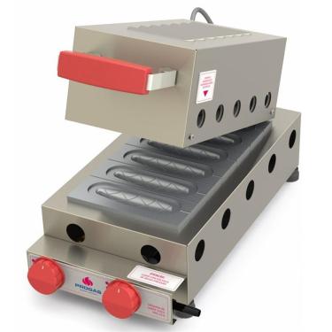Imagem de Crepeira a Gás Prk-60G Style 6 Cavidades Baixa Pressão Cinza em Aço Inox e Alumínio Progás