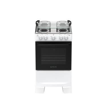 Imagem de Fogão de Piso 4 Bocas a Gás Atlas Mônaco Plus Mesa Inox Acendimento Automático Branco Bivolt