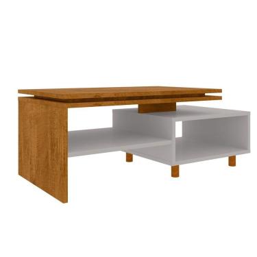 Imagem de Mesa de Centro Lima Retangular Madeira 90CM Cinamomo e Off-white