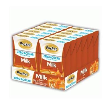 Imagem de Bala Pocket Milk Zero Açúcar Leite Riclan - 12 Caixinhas De 23g