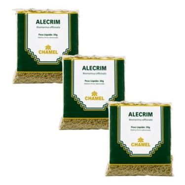 Imagem de Kit 3 Alecrim Chamel Folhas Secas 30g Produto Natural