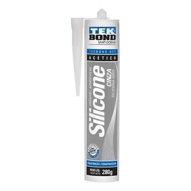Imagem de Silicone Tekbond Acético Cinza Adesivo 256g Cola Vedação - Tekbond Alt