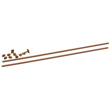 Imagem de Varão Duplo para Cortinas Utimil Marrom em Aço – 1 m