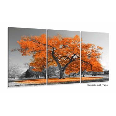 Imagem de Quadros Decorativos Arvore Vida Laranja Sala Quarto 120x60 3