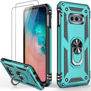 Imagem de IKAZZ Capa para Galaxy S10e com protetor de tela, capa de grau militar à prova de choque, teste de queda de 5 pés com suporte magnético para carro, capa protetora para celular Samsung Galaxy S10e cor turquesa