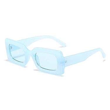 Imagem de Óculos de Sol Feminino Moda Vintage Moldura Retângulo Roxo Rosa Quadrado Óculos de Sol Meninas Óculos de Sol Feminino UV400, Azul Azul, China