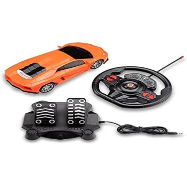 Imagem de Carrinho com Volante e Pedal Racing Control Nitro Laranja Multikids - BR1144