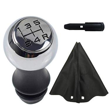 Imagem de Kakulkomen Cabeça de botão de mudança de marcha de 5 velocidades + capa de bota de polaina para Peugeot 107 206 207 307 308 3008 406 para Citroen C2 C3 C4 para Saxo Xsara Berlingo