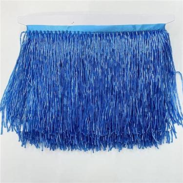 Imagem de metros/lote Bead Tassel Tassels Trim Lace Fringe 15 cm de largura para acessórios DIY Home Textile Dance Ribbon, Lake Blue, 2 Metros