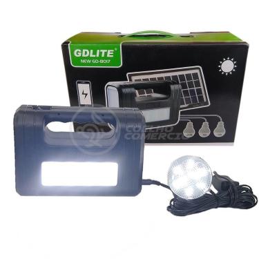 Imagem de Kit Lanterna Placa Solar Carregador Portatil Emergência