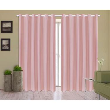 Imagem de Cortina Corta Luz 4,00m X 1,80m 100% Blackout PVC Rosa Para Sala Ou Quarto Para Varão Simples