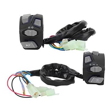 Imagem de Interruptor do guidão, interruptor do sinal de direção motocicleta Interruptor de controle à prova d'água do guidão motocicleta com sinal de direção buzina controle de feixe baixo alto 22mm