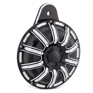 Imagem de Capa de buzina HDBUBALUS para motocicleta CNC adequada para Harley 1991-2017 Big Twin Preta