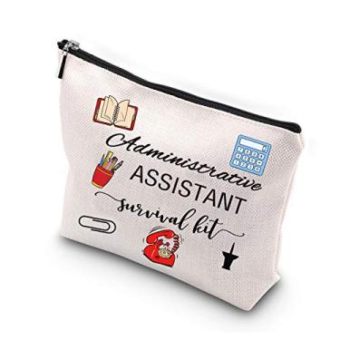 Imagem de WCGXKO Kit de sobrevivência para assistente administrativo, presente de secretária, acessórios de viagem, bolsa de higiene pessoal bolsa de maquiagem, Ouro, Assistente Adminitrative