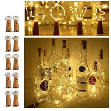 Imagem de Fio de Led Luz de Fada com Rolha (CLIQUE e Escolha sua cor) (Dourado)