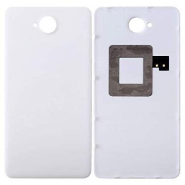 Imagem de Peças de reposição de reparo para Microsoft Lumia 650 tampa traseira da bateria com adesivo NFC (peças pretas) (cor: branco)