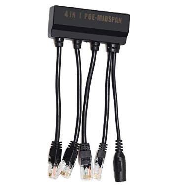 Imagem de EB-LINK 2 peças 4 em 1 Power Over Ethernet RJ45 Midspan Divisor 10/100mbps IEEE802.3at/AF Adaptador 2A Câmera IP Divisor PoE de 4 portas