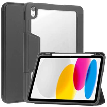 Imagem de Capa de proteção magnética de três dobras para iPad Air4/5, capa de acrílico com slot para caneta e função de despertar automático. Modelos aplicáveis: (A2591/A2589/A2072/A2316/A2324/A2325)