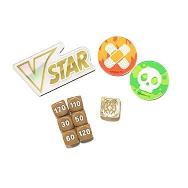 Imagem de Brilliant Star - Dice & Damage Counter Set - Poison Burn & VStar Marker - Acrylic - Elite Trainer Box Exclusive