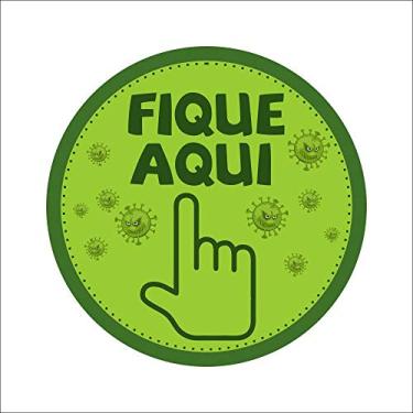 Imagem de Adesivo P/Chão Mantenha Distância Verde 10 Unidades Mod05