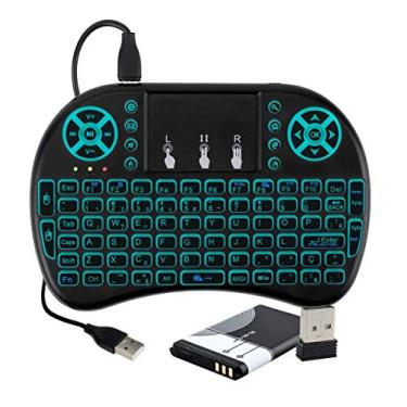 Imagem de Mini Teclado Sem Fio com Mouse e teclas iluminadas
