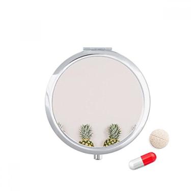 Imagem de Porta-comprimidos de parede branco com abacaxi fresco, caixa de armazenamento de remédios