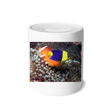 Imagem de DIYthinker Peixe anêmona oceano coral imagem natureza caixa dinheiro caixa cerâmica porta-moedas presente cofrinho
