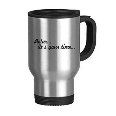 Imagem de Citação Relax Time Art Deco presente moda caneca de viagem tampa flip copo carro copo térmico