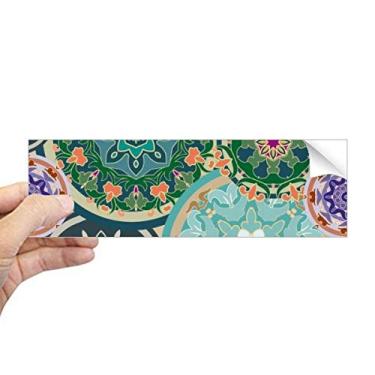 Imagem de DIYthinker Impressão de tecido de repetição colorido arte circular retangular adesivo para janela notebook decalque